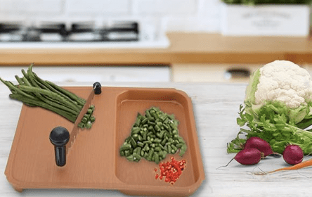 Anjali Fantastique Plastic Commander Chopping Board with Sharp Blades for Vegetable Fruits Nuts Cutting - Durable and Time Saving Kitchen Tool Fc05, Brown - Image 3